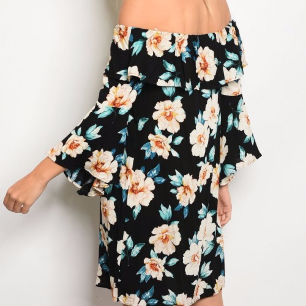 Floral print off shoulder dress - Picture 2 of 3