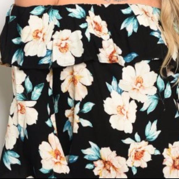 Floral print off shoulder dress - Picture 3 of 3