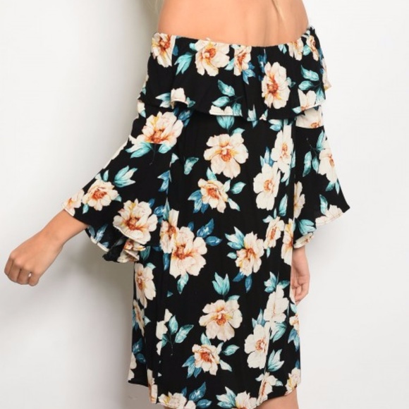 Floral print off shoulder dress - Picture 2 of 3