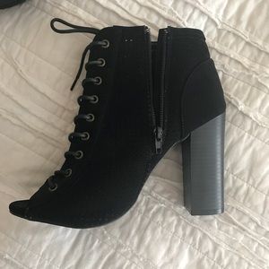 Black Open Toed Booties
