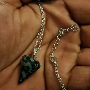 Snowflake Obsidian Stone Healing Stone Necklace