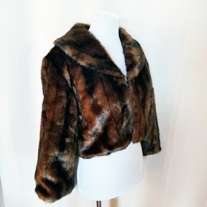 Beautiful Faux Fur Jacket In Brown and Black
