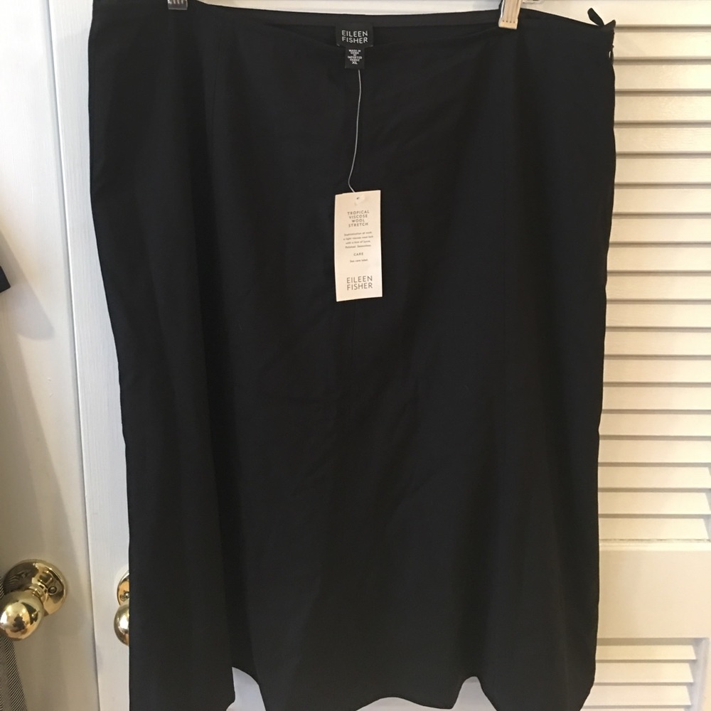 NWT Eileen Fisher Black Skirt XL
