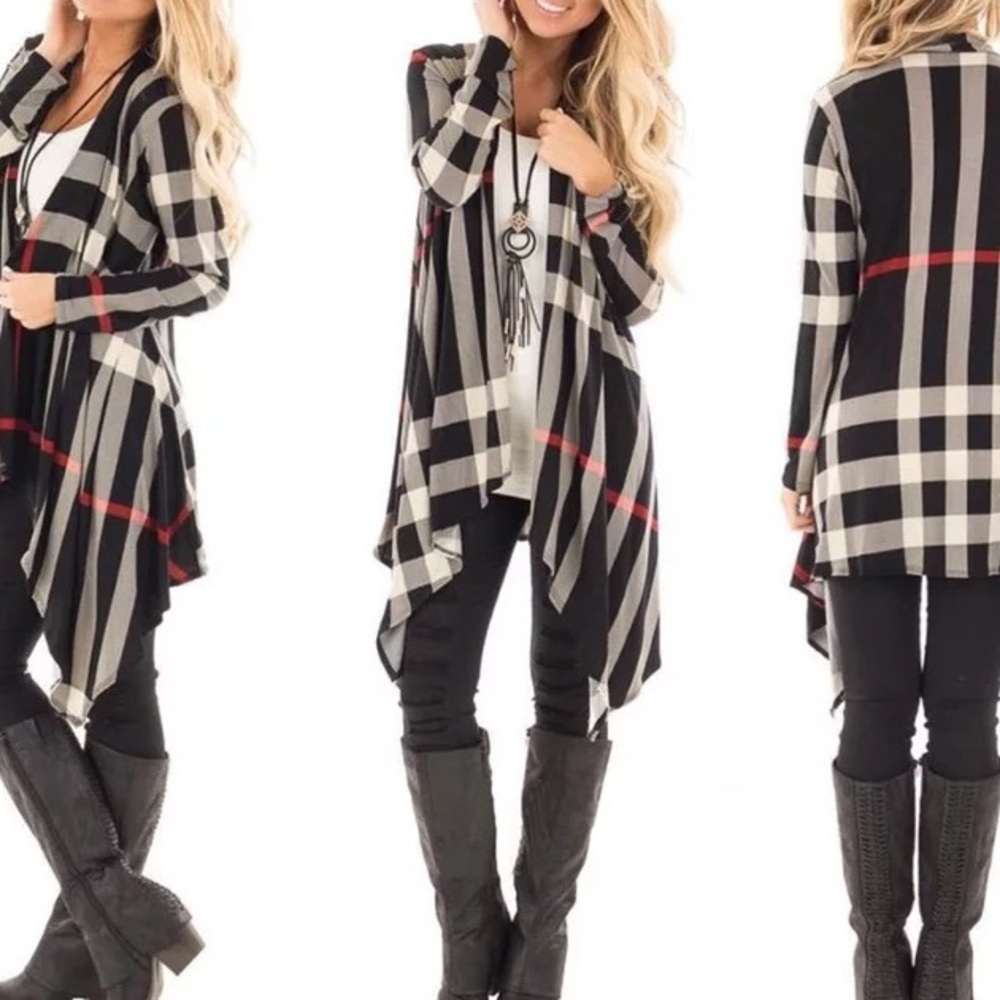 Beige/black cardigan