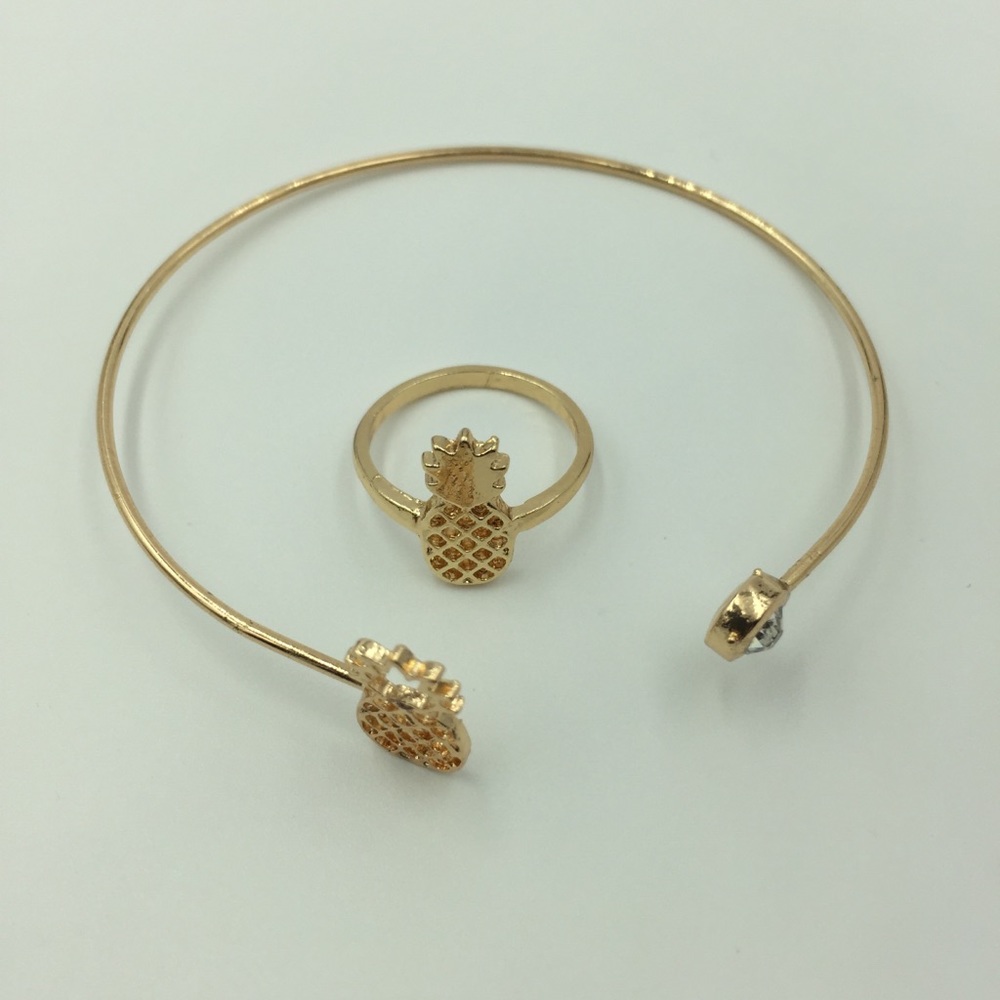 Pineapple Bracelet/Ring Set Silver - Picture 3 of 3
