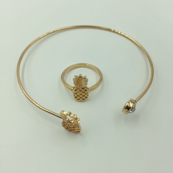 Pineapple Bracelet/Ring Set Silver - Picture 3 of 3