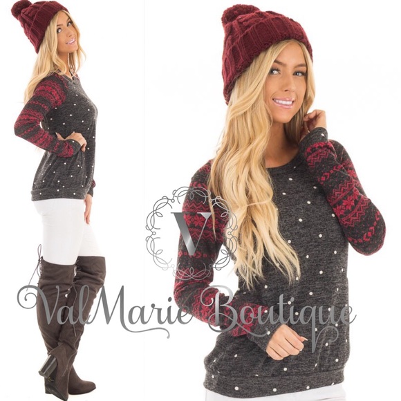 SZ S LAST 1- French Terry Christmas Top - Picture 3 of 5