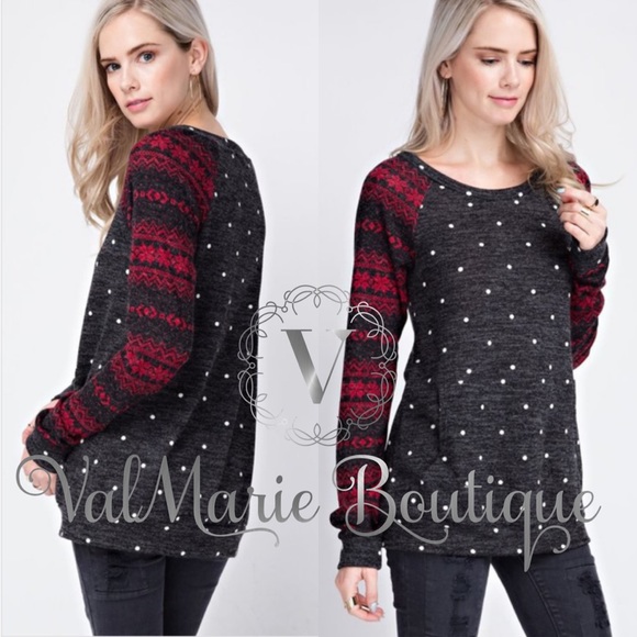 SZ S LAST 1- French Terry Christmas Top - Picture 5 of 5