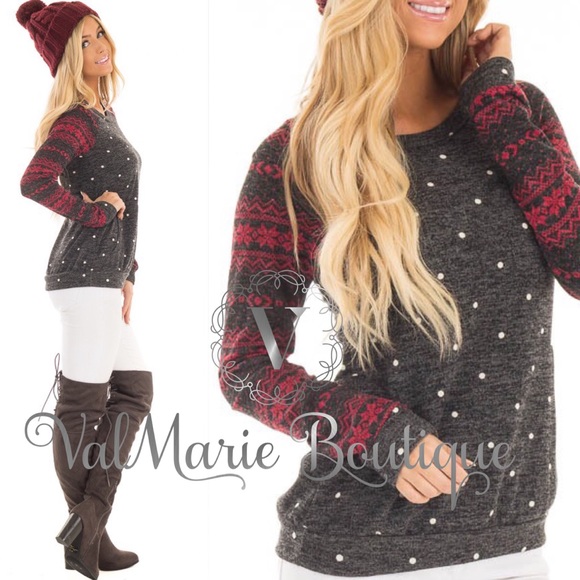 SZ S LAST 1- French Terry Christmas Top - Picture 2 of 5