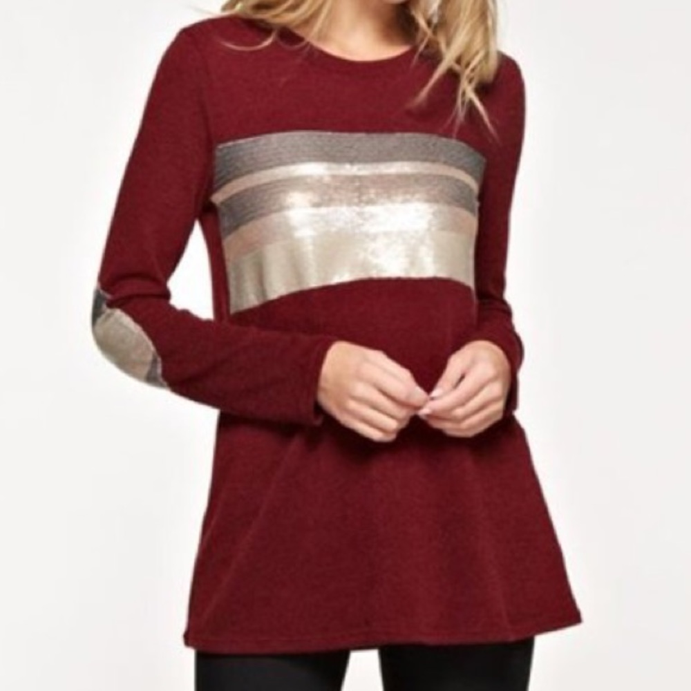 Burgundy Knit Top