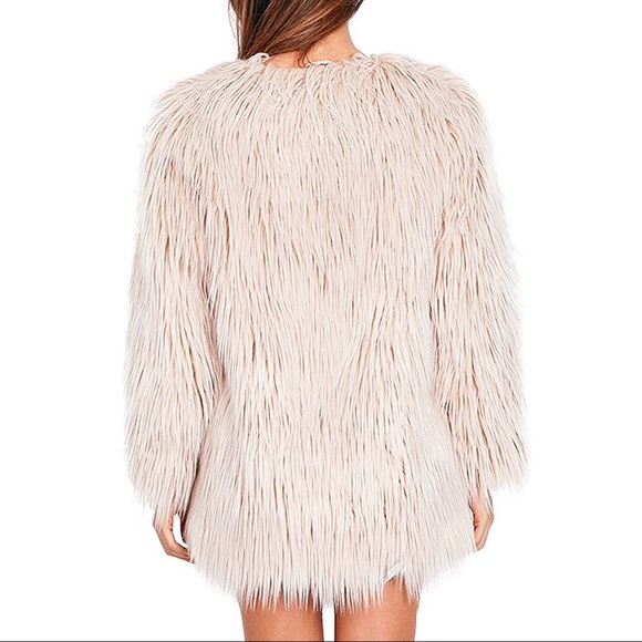 HP🏆Luxury Queen Creme Pink Fur Holiday Coat,2-16 - Picture 4 of 8