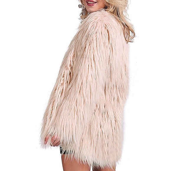 HP🏆Luxury Queen Creme Pink Fur Holiday Coat,2-16 - Picture 2 of 8