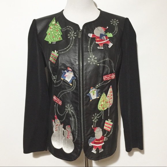 Peter Nygard Jackets & Blazers - Peter Nygard Petite Leather Christmas Jacket