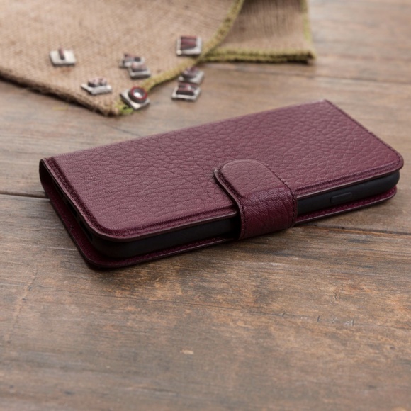 SHIELDON iPhone 8 Plus Wallet Case -Black Genuine Leather  iPhone 8 / 8+ Genuine Leather Magnetic Wallet Case