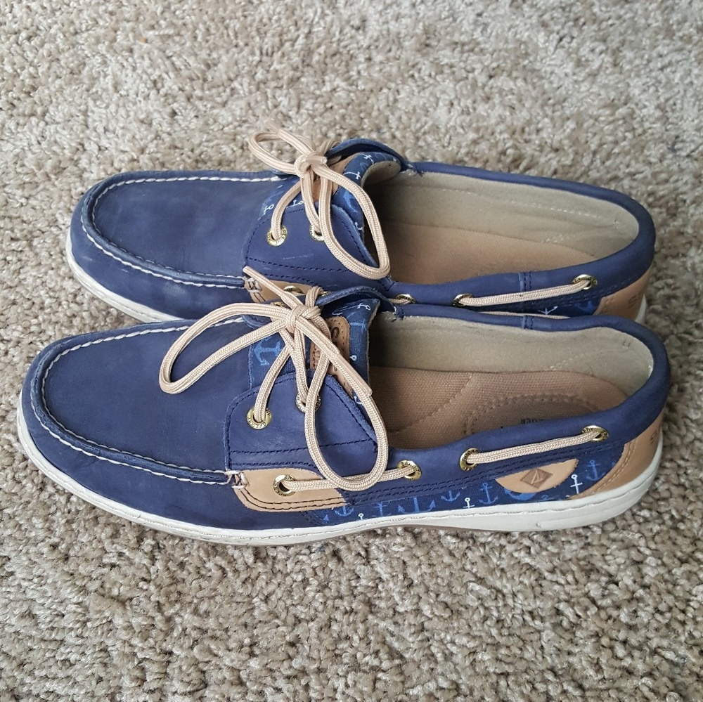 Blue nautical Sperry boat shoes