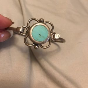 Sterling silver turquoise bangle