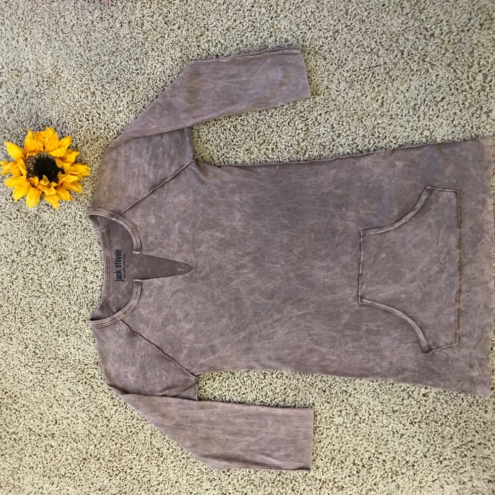 Jack Steven tan distressed top L