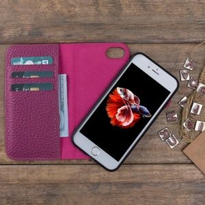iPhone 8 / 8+ Genuine Leather Magnetic Wallet Case
