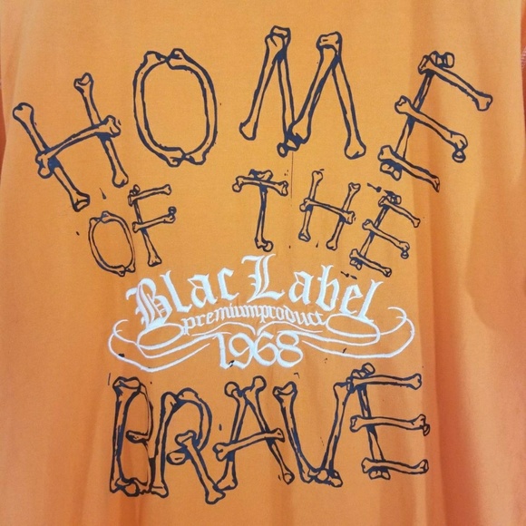 Blac Label Men's Orange Embroidered Graphic Tee - Picture 3 of 7