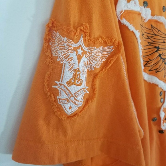 Blac Label Men's Orange Embroidered Graphic Tee - Picture 4 of 7