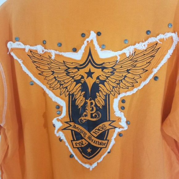 Blac Label Men's Orange Embroidered Graphic Tee - Picture 5 of 7