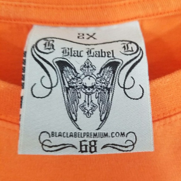 Blac Label Men's Orange Embroidered Graphic Tee - Picture 7 of 7