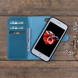 iPhone 8 / 8+ Genuine Leather Magnetic Wallet Case