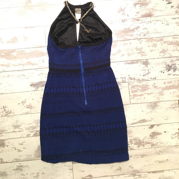 Bebe size 0 blue and black mini dress - Picture 3 of 6