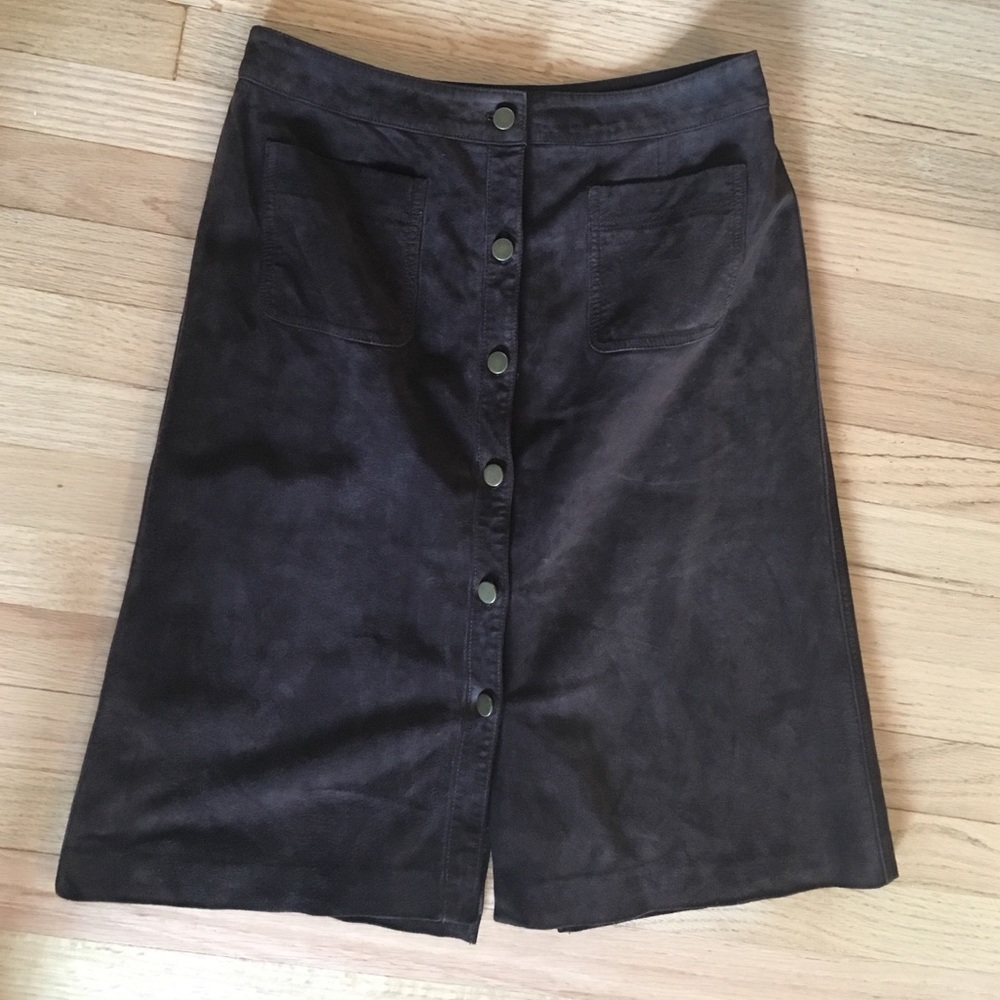 Vintage Brown Suede High Waisted Skirt