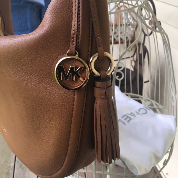 NWT Michael Kors Lydia Brown Hobo Bag - Picture 4 of 8