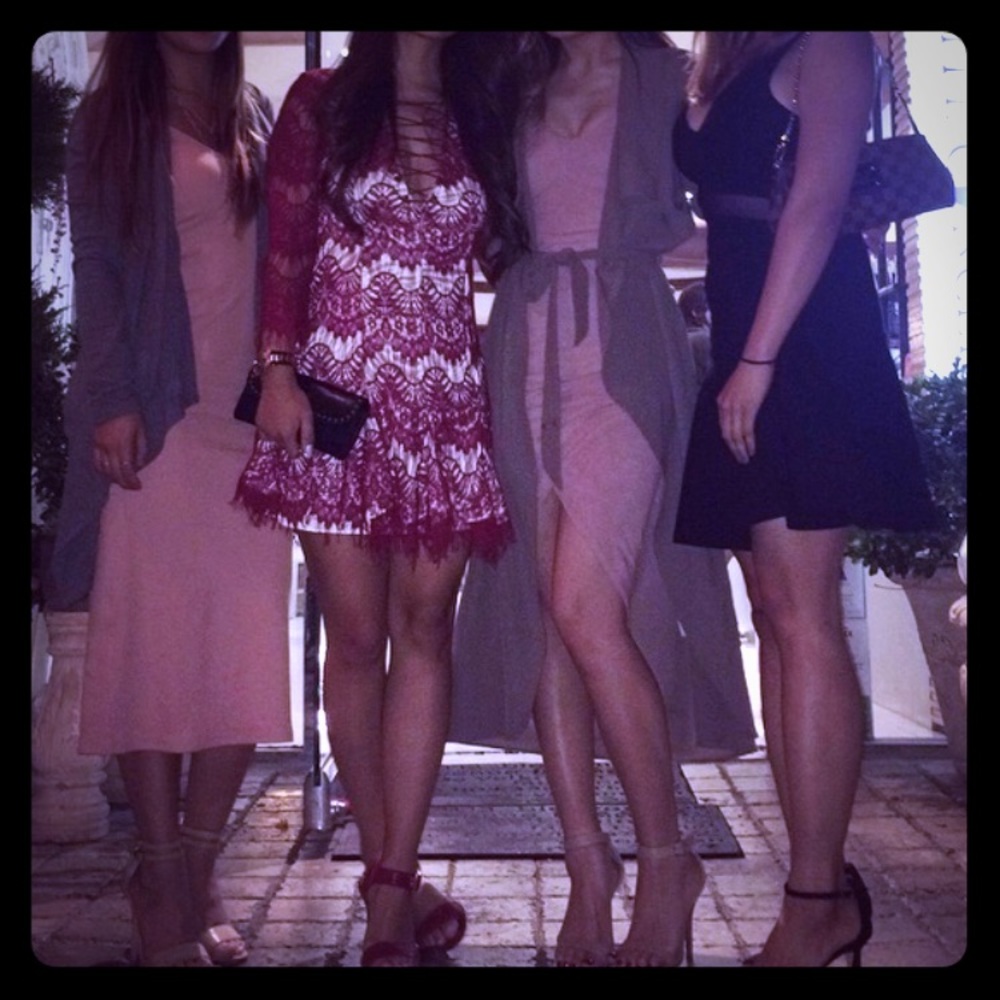 Rose pink suede dress