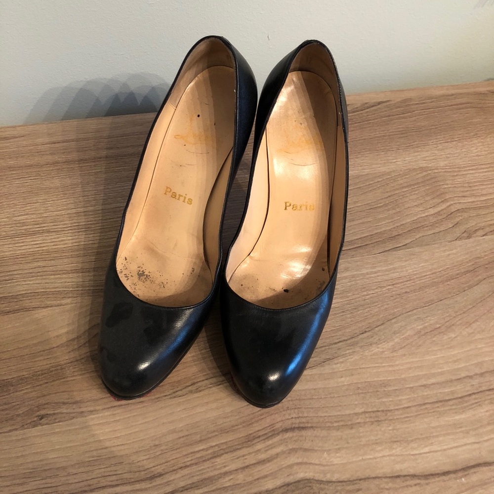 Christian Louboutin Black Leather Pumps