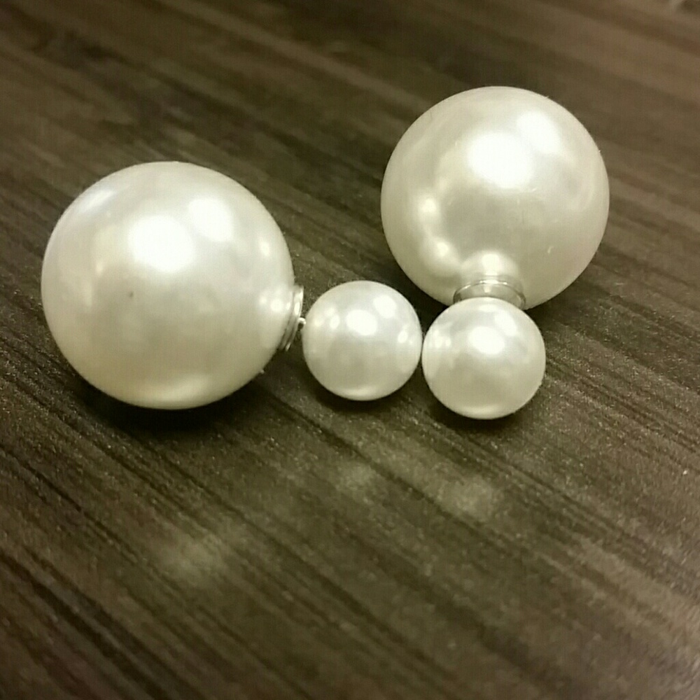 Front/Back Double Pearls Earrings