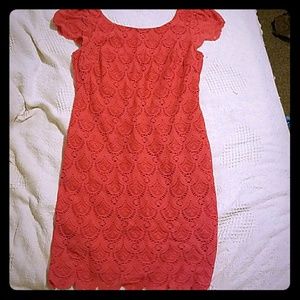 Medium length red dress