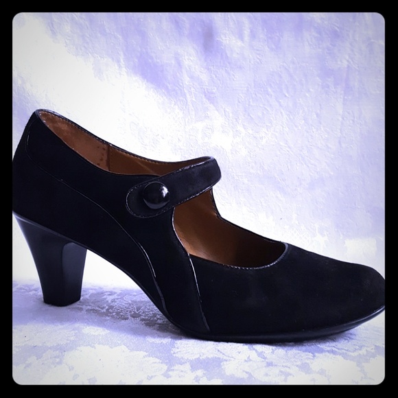 Sofft Shoes - Sofft Black Suede Leather Mary Jane Pumps