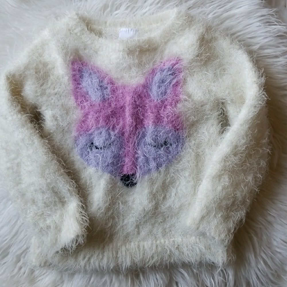 Cat & Jack eyelash sweater with fox 18m
