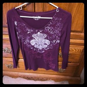 Purple long sleeve shirt