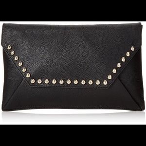 NWT Rebecca Minkoff Black Studded Unlined Clutch