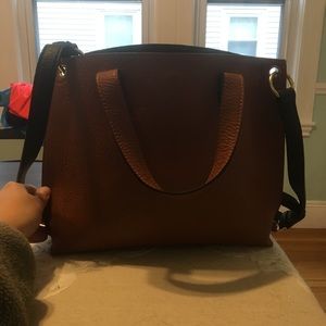 Reversible vegan leather bag
