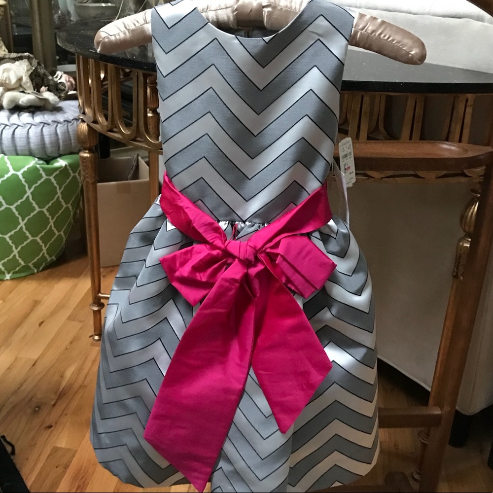 Susanne Lively girl dress Sz 6 Sliver Grey pink