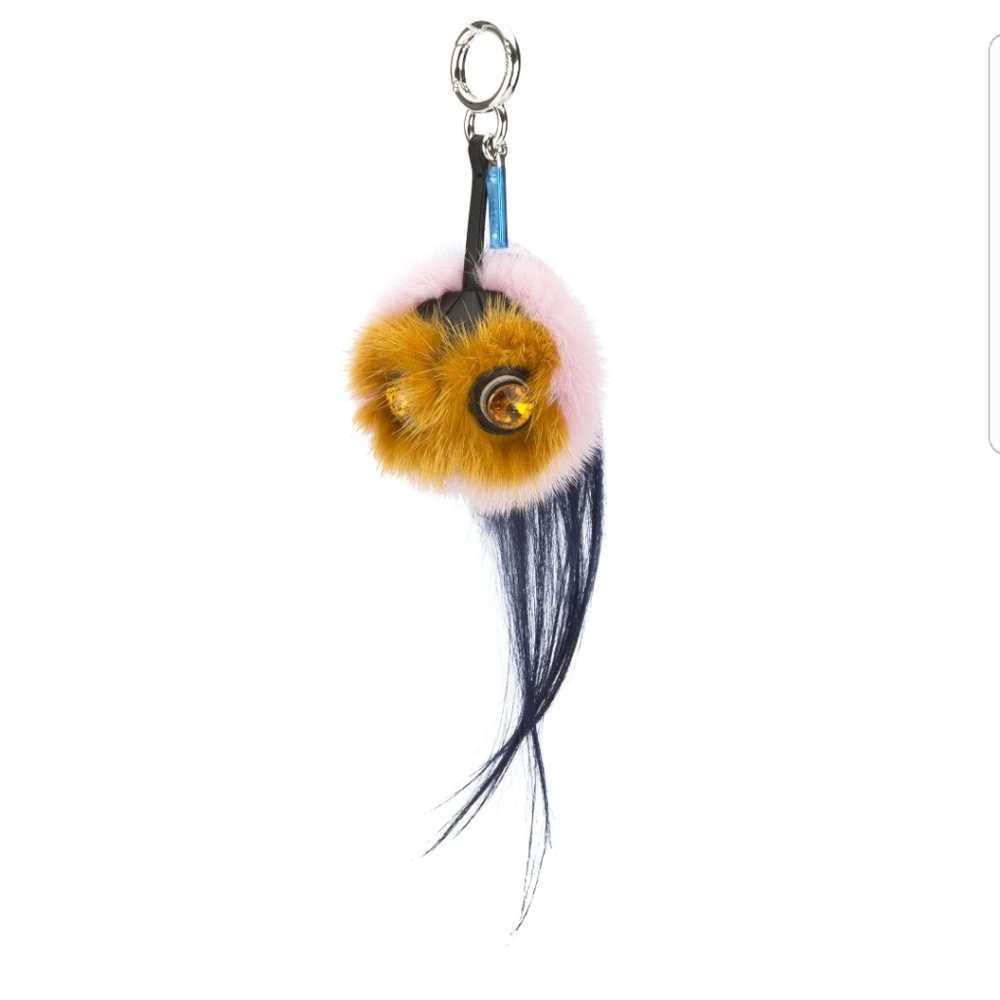 Fendi marshmallow Real mink fur bag bug charm