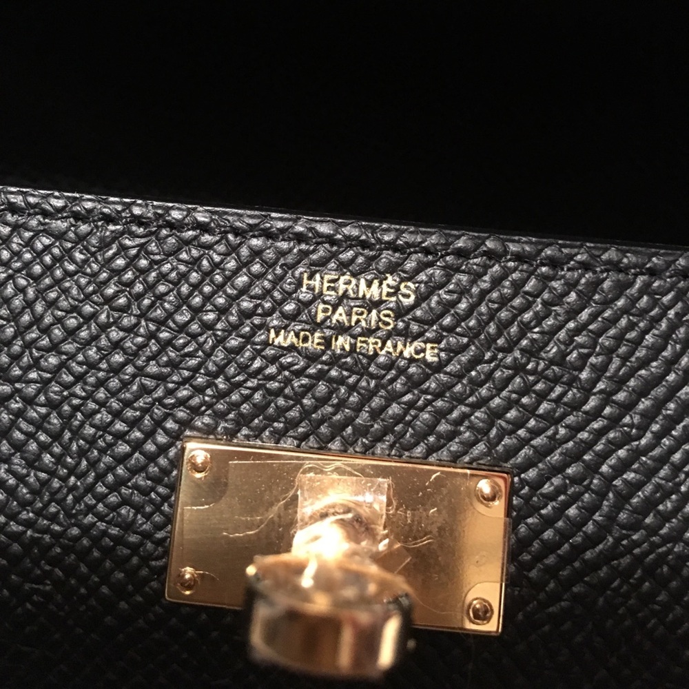 💯Authentic Hermes Kelly Wallet Black and Gold hardware Epsom Leather. - Picture 3 of 4
