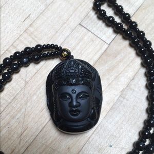 Onyx Buddha necklace