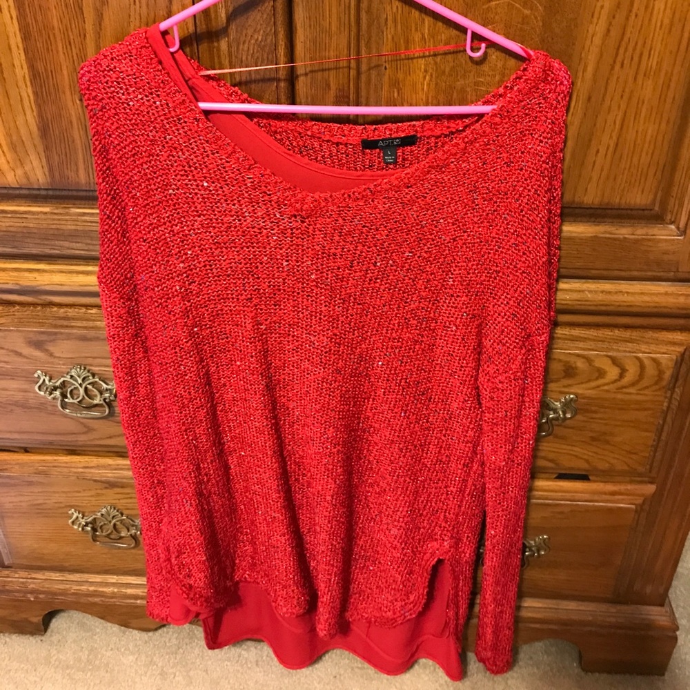 Red sparkly sweater