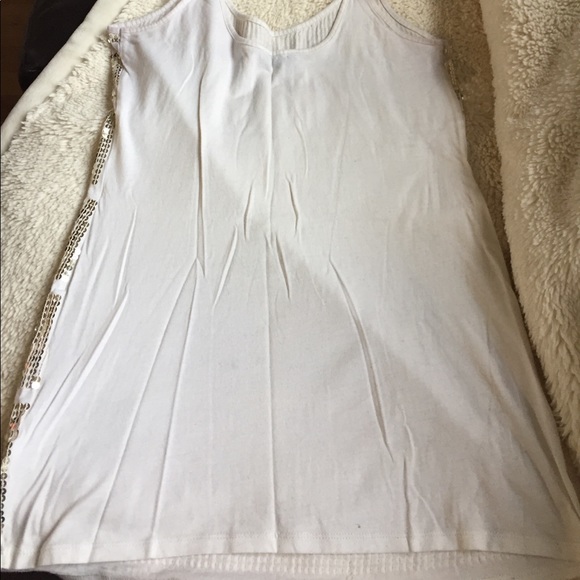 EXPRESS Dreamweight Gold Sequin Tunic Dress Tank - Picture 4 of 5