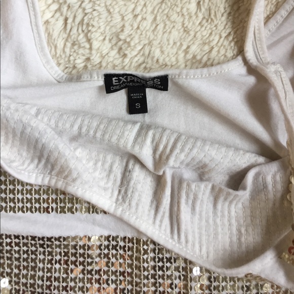 EXPRESS Dreamweight Gold Sequin Tunic Dress Tank - Picture 5 of 5