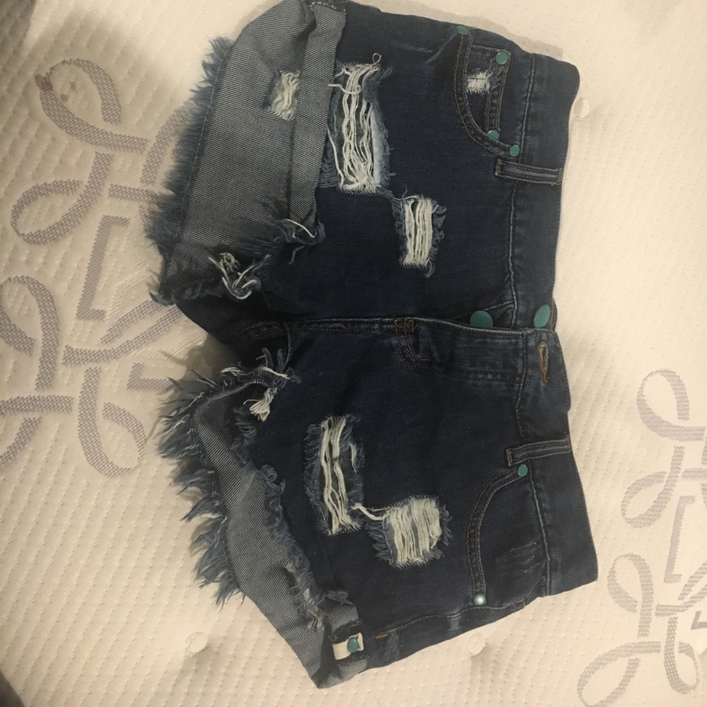 Navy denim jean shorts