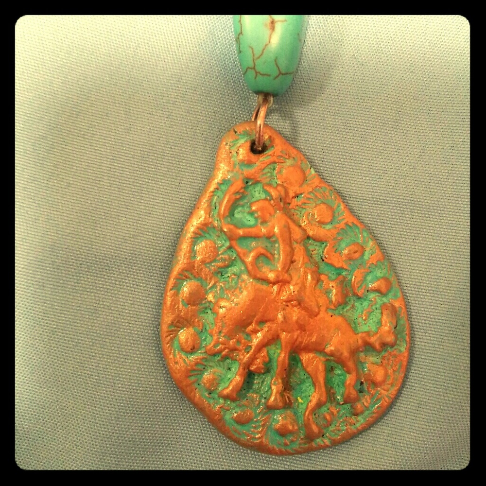Bronc rider turquoise necklace