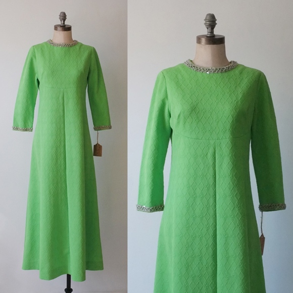 bright green maxi dress