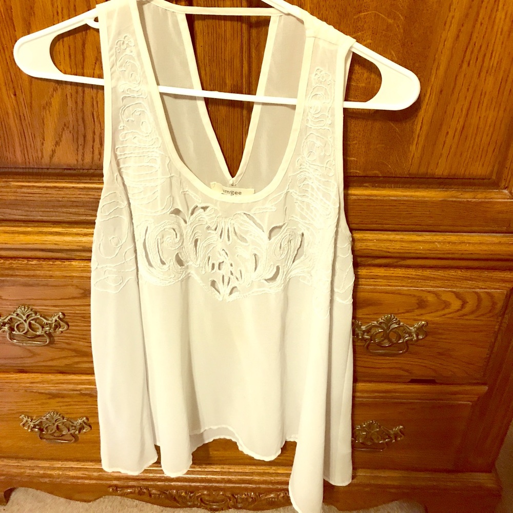 White flowy tank